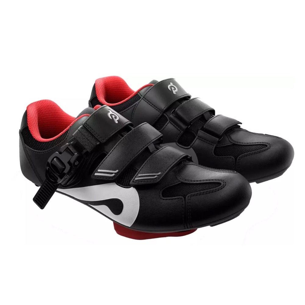 Peloton Men's Black and Red Athletic Cycling Shoes